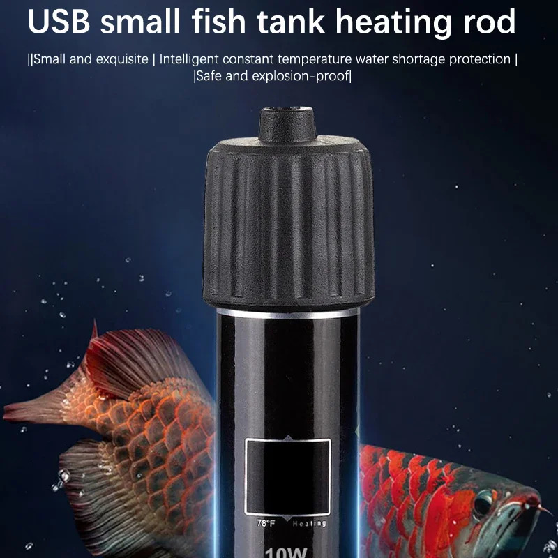Pet Supplies Fish - USBミニ水槽用加熱棒、26 ° C 恒温水中サーモスタット、小型水槽用 10W ヒーター