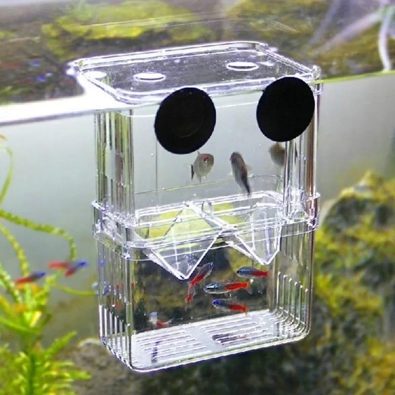 Pet Supplies Fish - 透明魚水族館高クリア繁殖分離ボックスペット用品ブリーダータンクダブルグッピー孵化インキュベーター