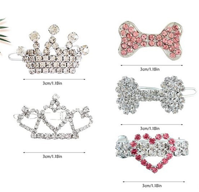 きらびやかなクリスタルの犬のヘアピン,猫のヘアクリップ,ペッ - Pet Supplies York のレビューと価格