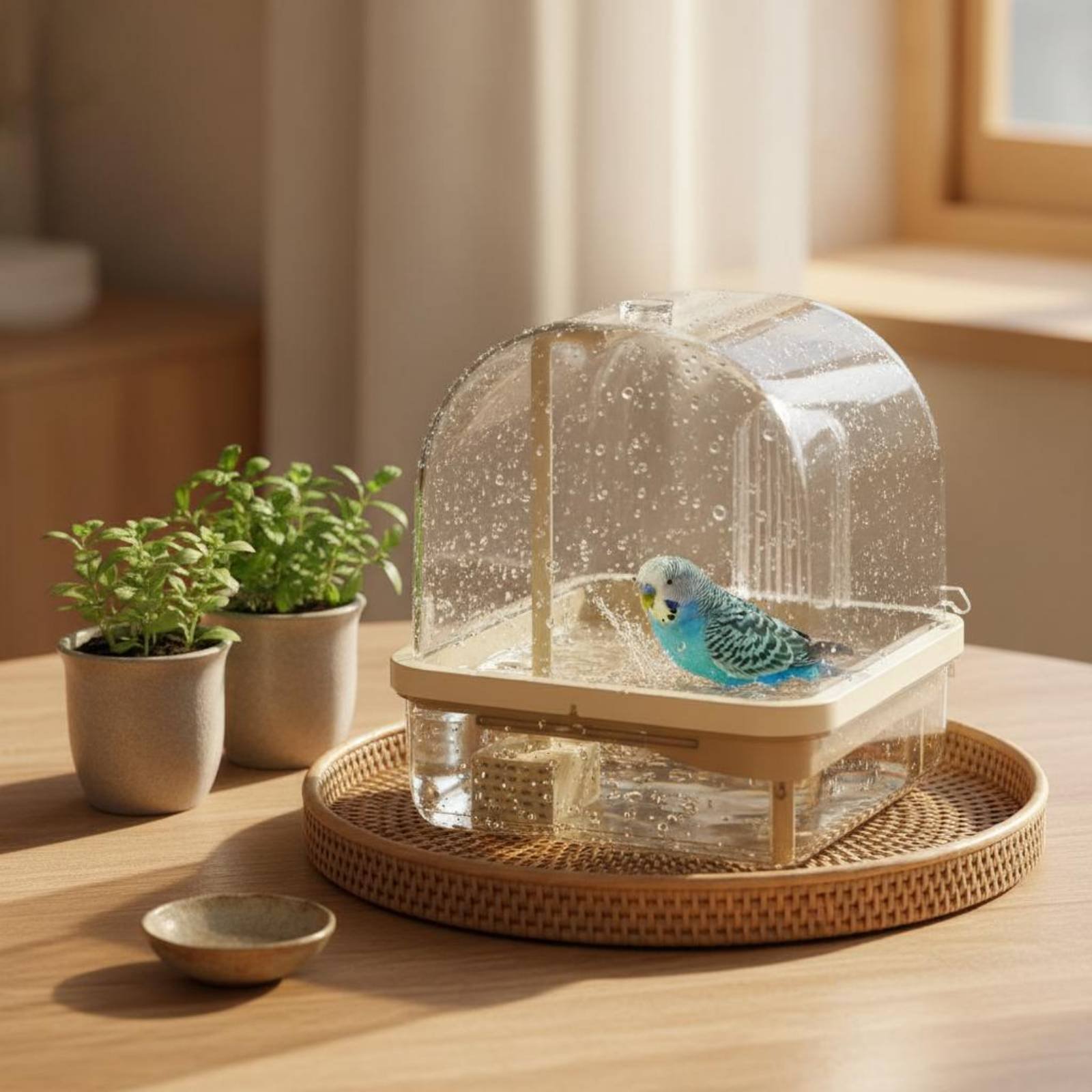 吊り下げ式鳥用シャワー 透明パノラマビュー付き 鳥用入浴ボッ - Pet Supplies In のレビューと価格